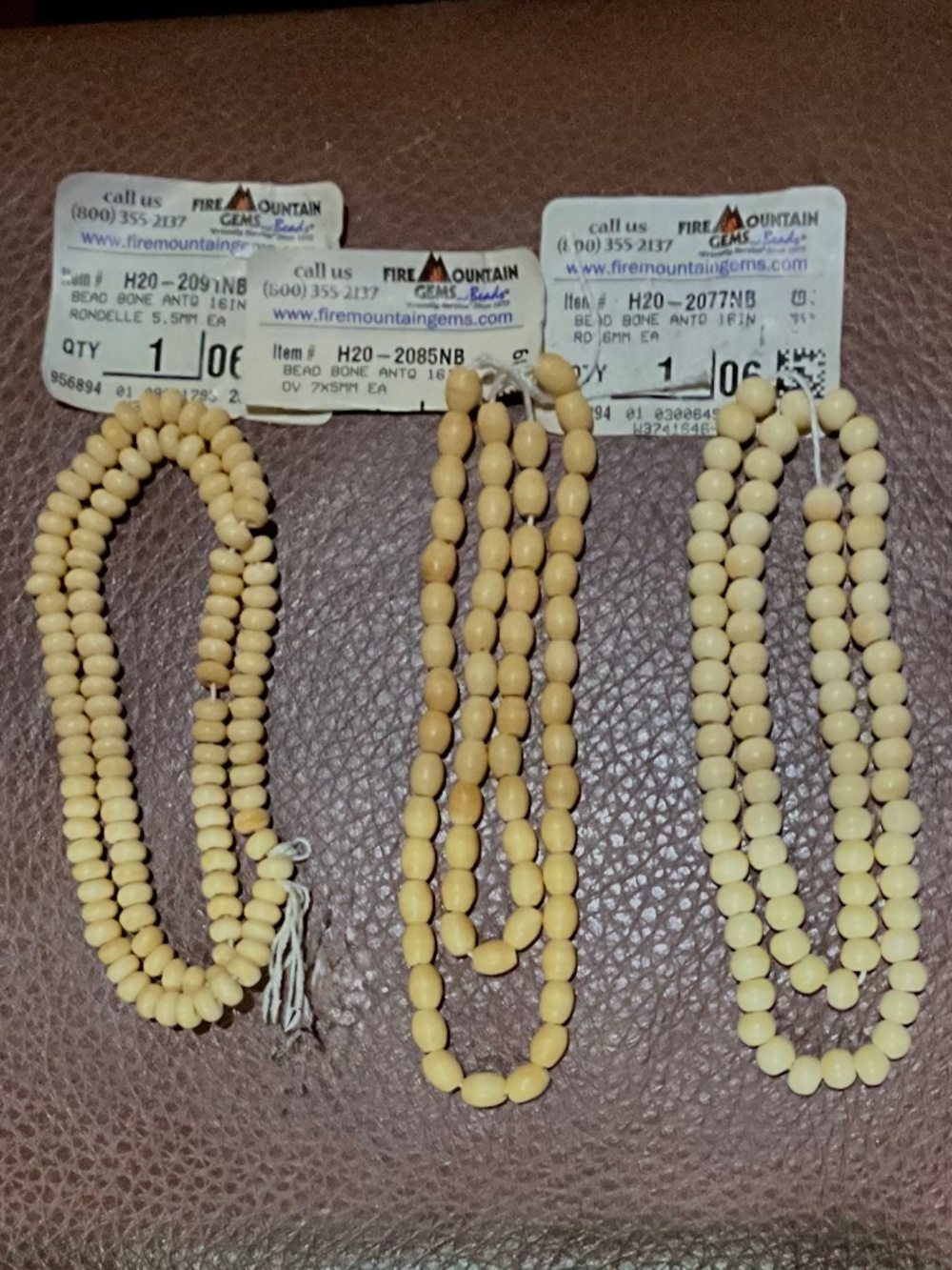 Fire Mountain Jewelry Making: 3 Strands Bone Beads.            NWT